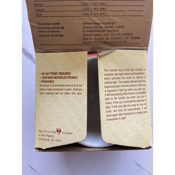 Vintage VTG 1986 Musical Stoneware Melody Mug SWEETHEART Coffee Tea Best Wishes - Picture 10 of 16